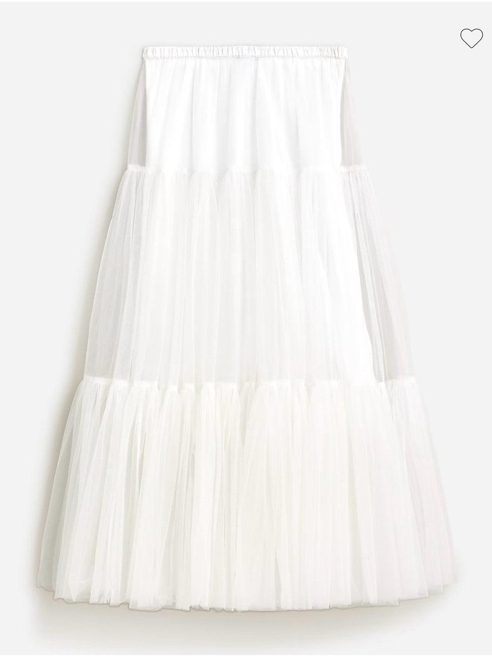 NWT J.Crew Collection Emilia Tiered Tulle Maxi Skirt White XS Factory Sealed